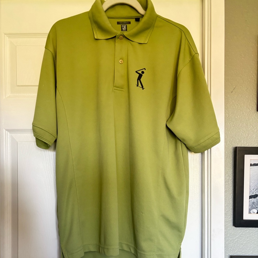 WILLOW POINTE - Olive Green Men's Collard Pollo Golf Shirt - Size Large